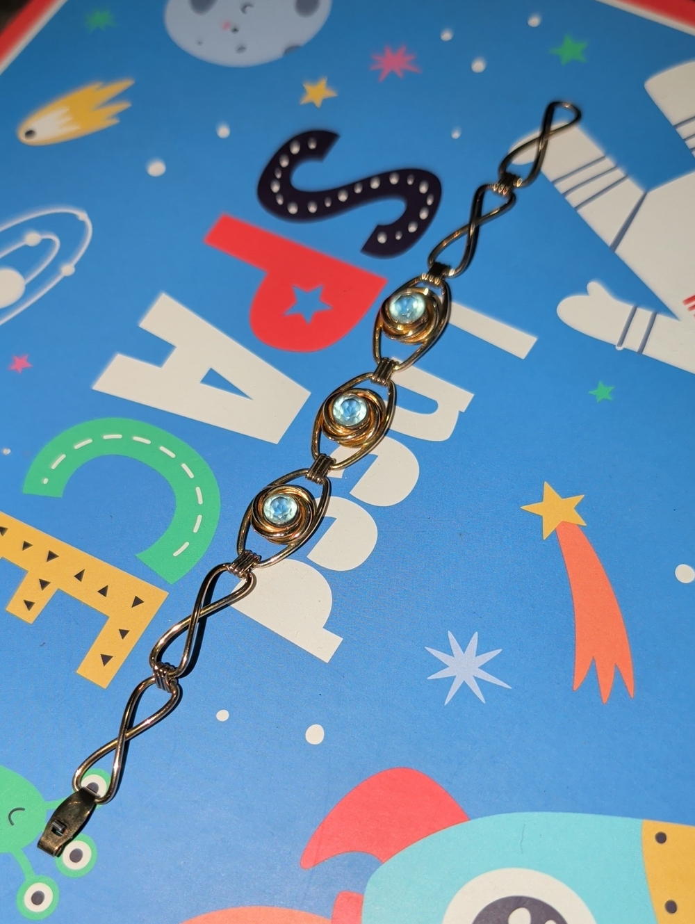 1950s AMCO Sterling Infinity Bracelet with 10K Vermeil